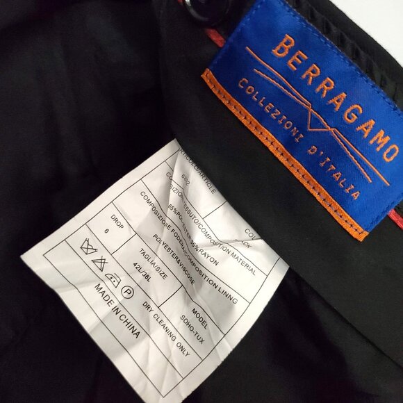 Berragamo Collezione D'Italia Mens 43/36 Soho-Tux Black Mens Dress Pants $180 - Picture 8 of 8